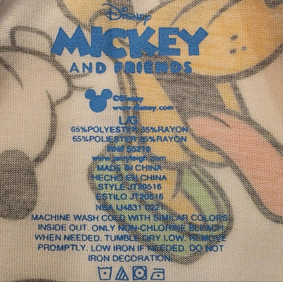 Disney Mickey & Friends All-Over Print Short Sleeve T-Shirt Youth Large L - Picture 3 of 4